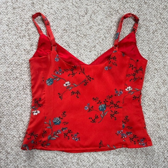 Honey Punch Women's Orange Floral Cropped Tank Size S NWT - Picture 6 of 11